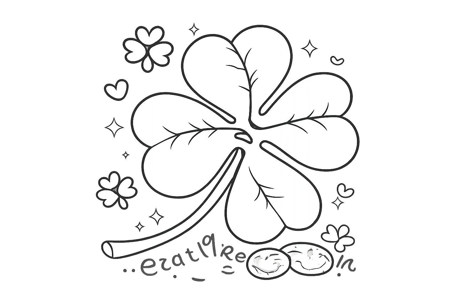 st patrick's day kleurplaat - zwart-wit lijntekening