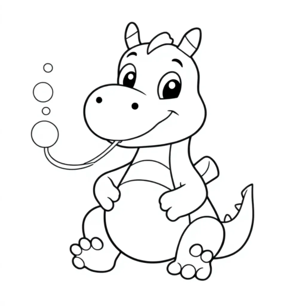 Dragon smoking a bong kleurplaat voor kinderen