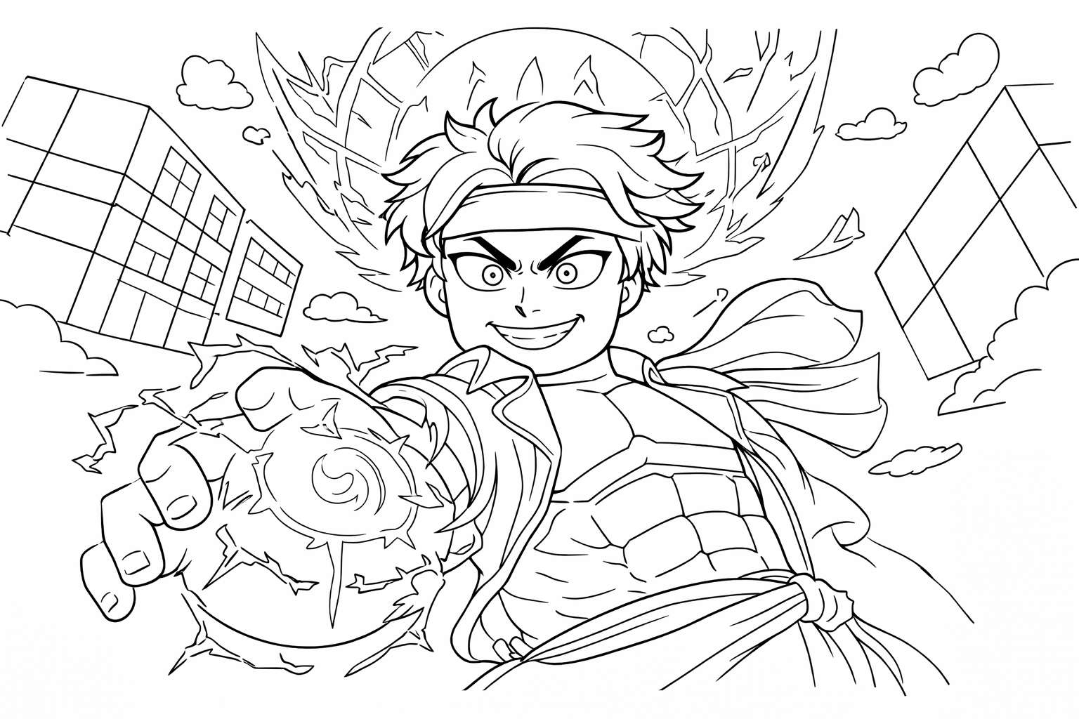 blox fruits roblox Malvorlage Linienzeichnung