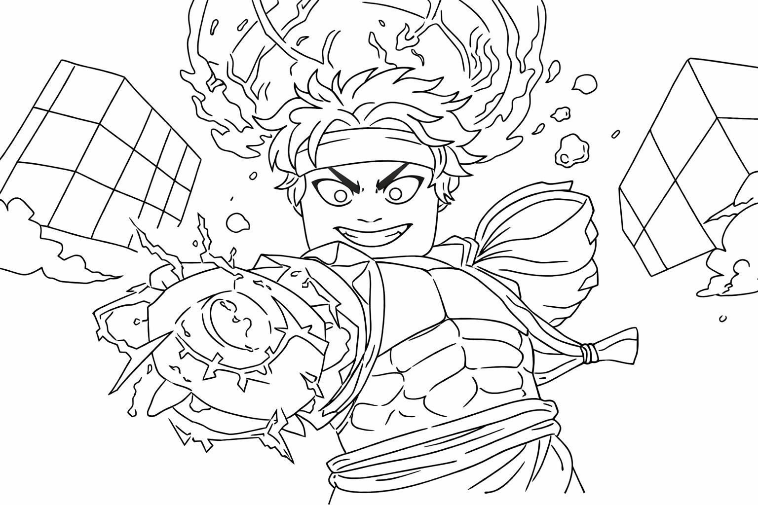 blox fruits roblox Malvorlage Linienzeichnung