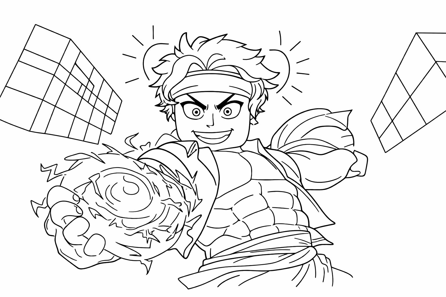 blox fruits roblox Malvorlage Linienzeichnung