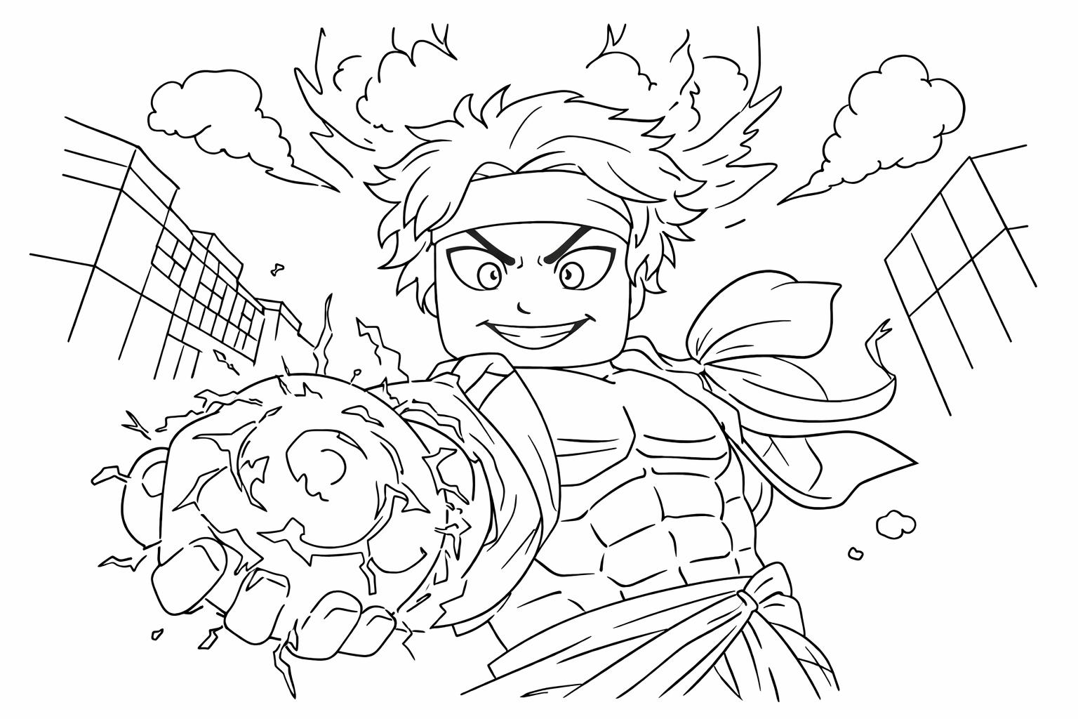 blox fruits roblox Malvorlage Linienzeichnung