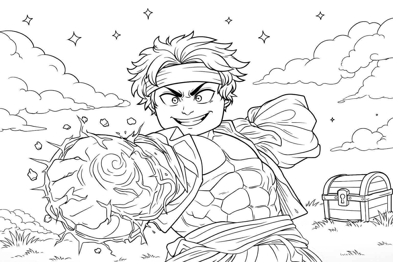 blox fruits roblox Malvorlage Linienzeichnung