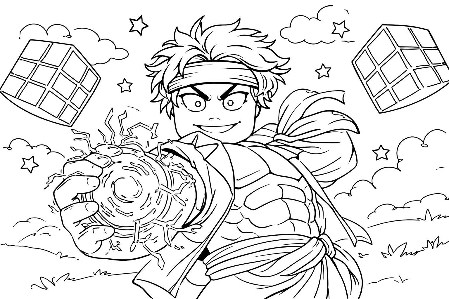 blox fruits roblox coloring page line art