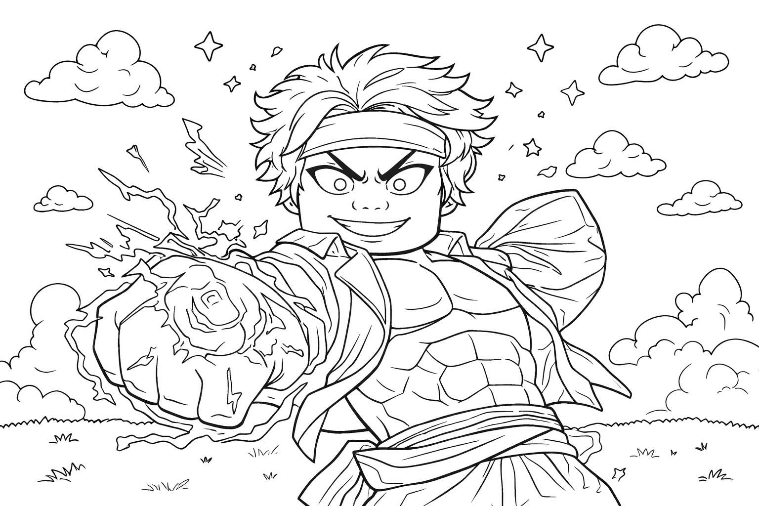 blox fruits roblox coloring page line art