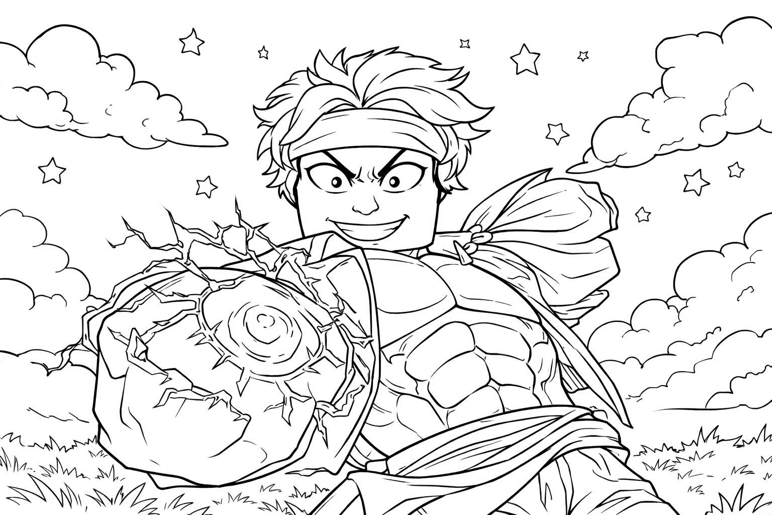 Coloriage blox fruits roblox dessin au trait