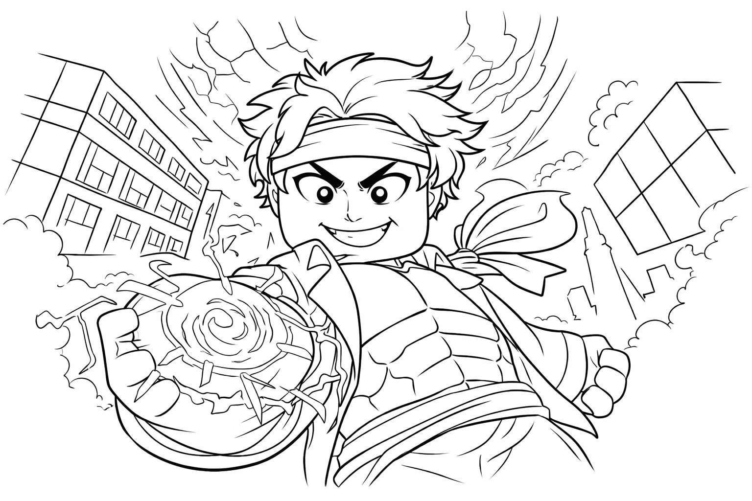 Coloriage blox fruits roblox dessin au trait