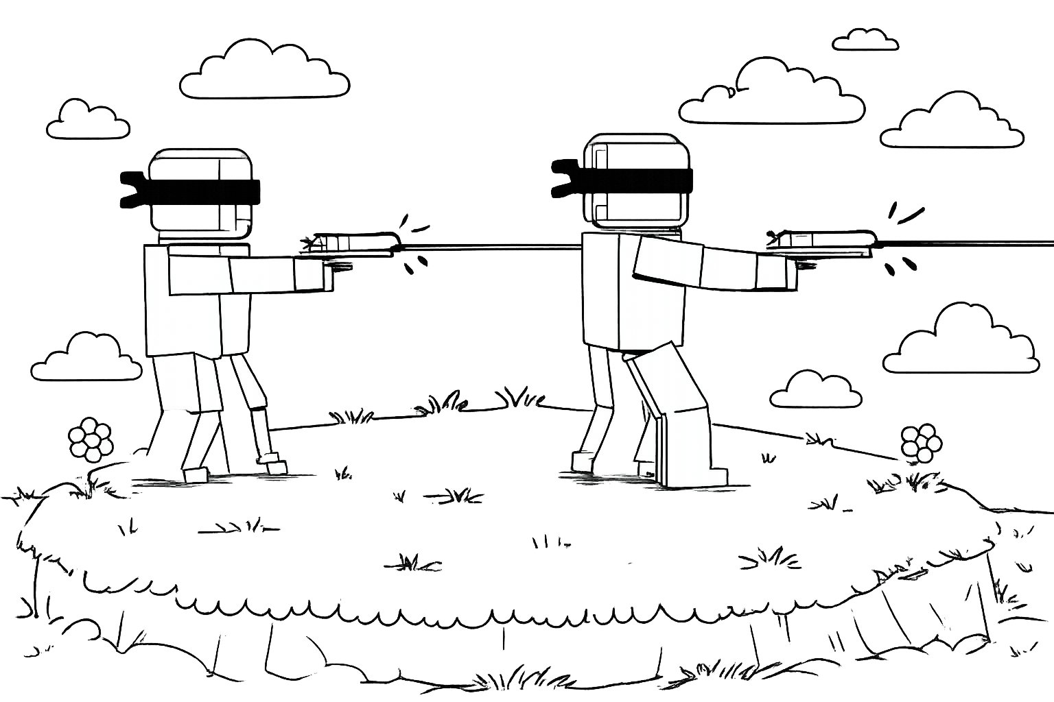 Dibujo para colorear [UPD] Blind Shot Roblox line art