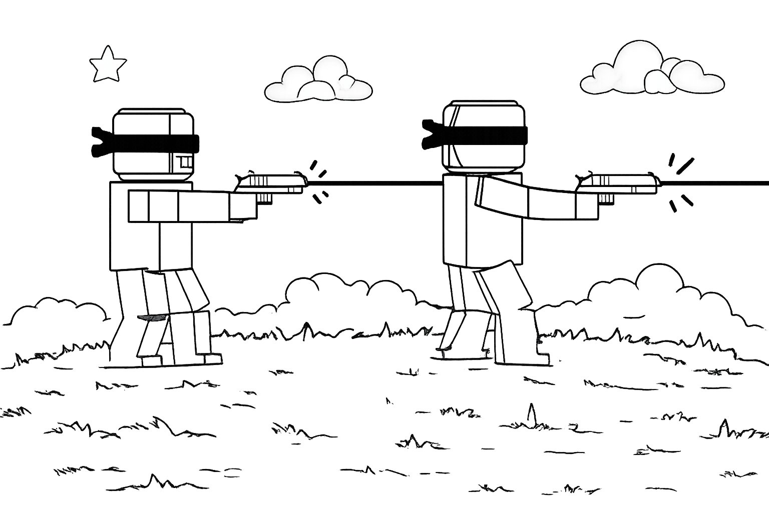 Dibujo para colorear [UPD] Blind Shot Roblox line art