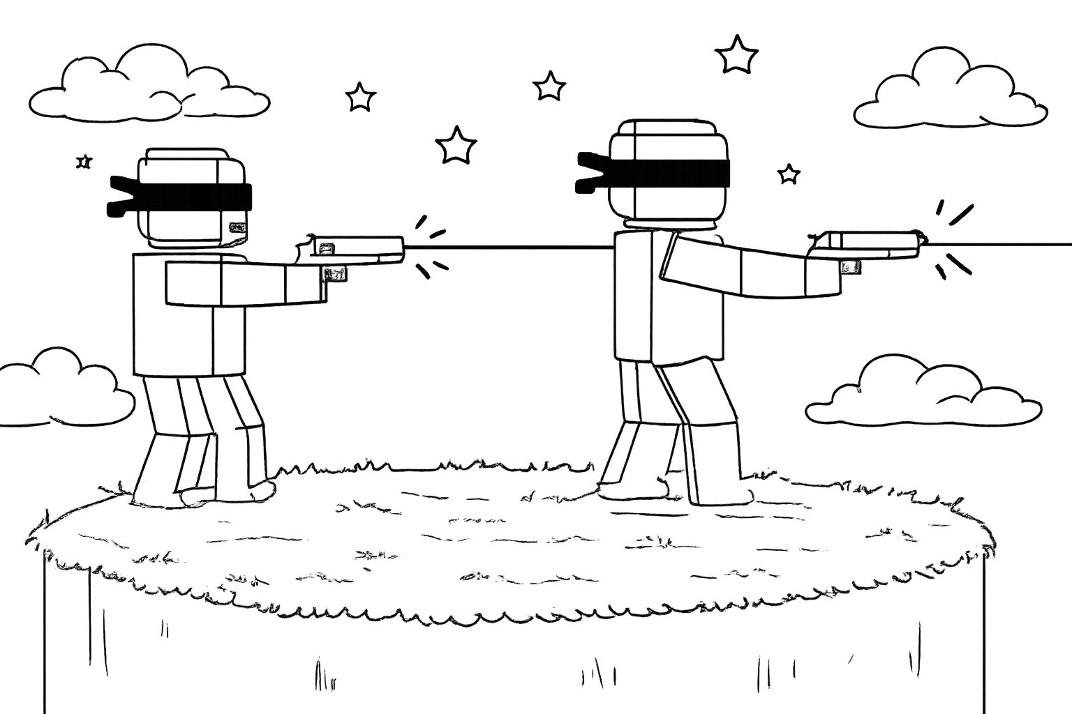 Dibujo para colorear [UPD] Blind Shot Roblox line art