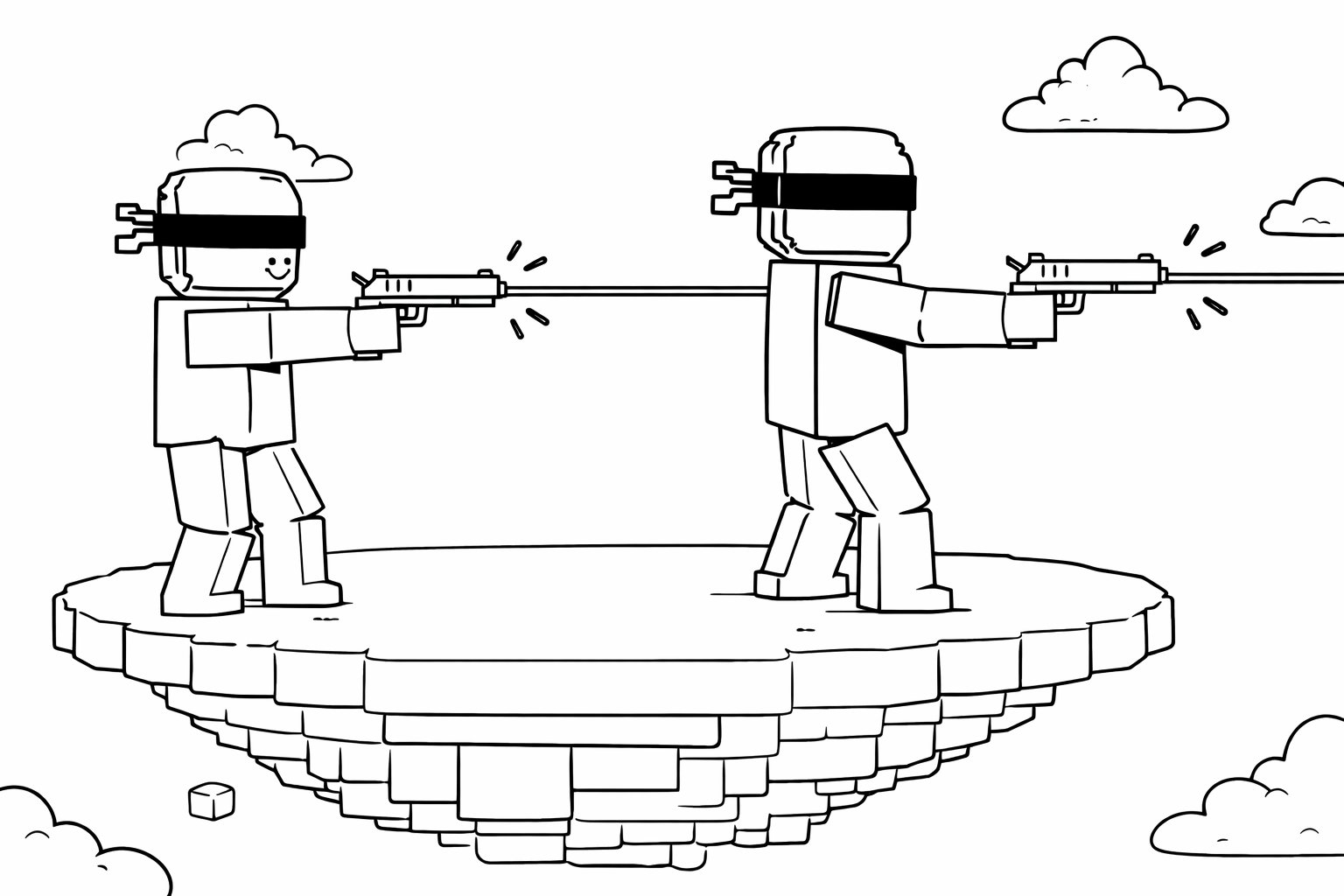 Dibujo para colorear [UPD] Blind Shot Roblox line art