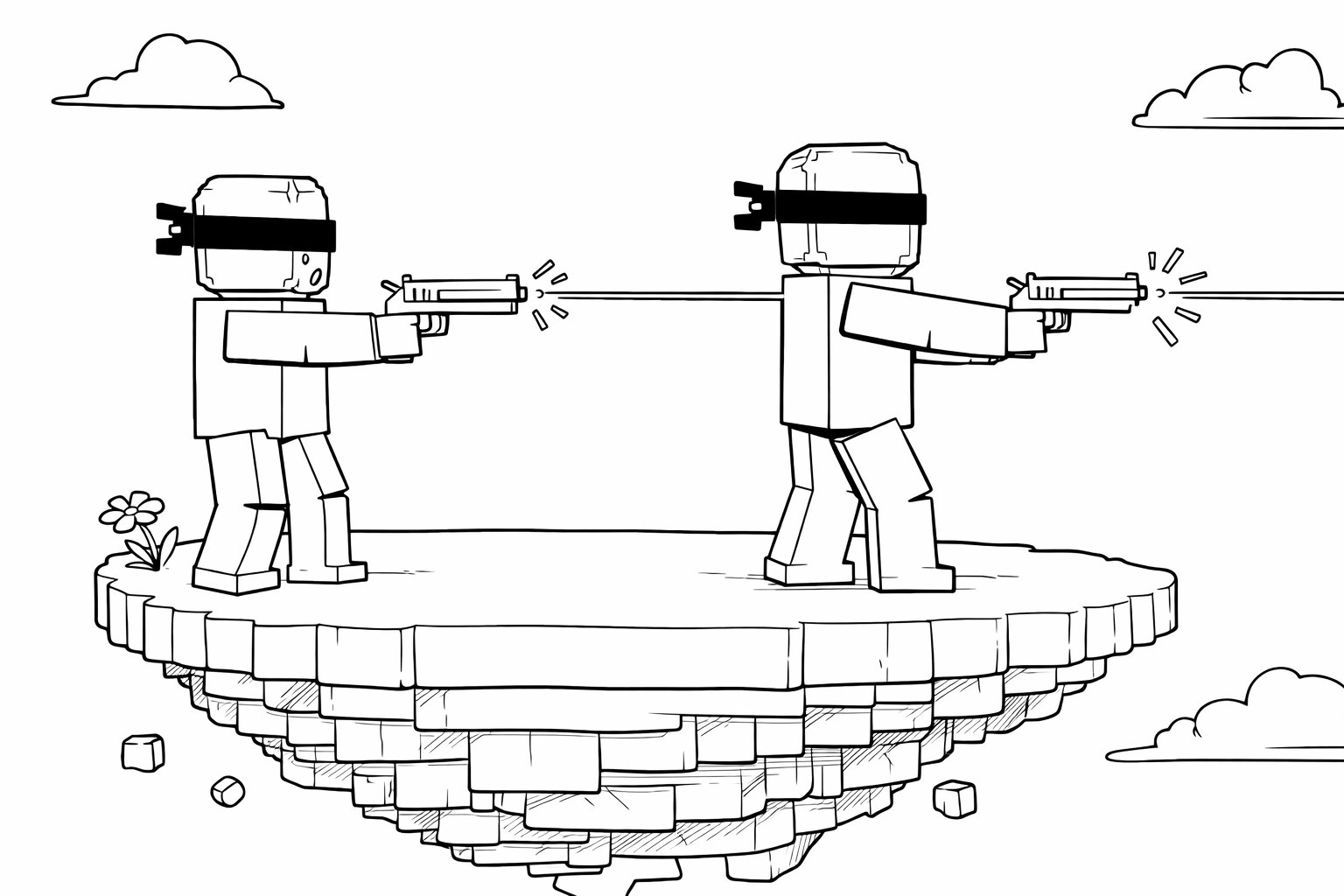 Dibujo para colorear [UPD] Blind Shot Roblox line art