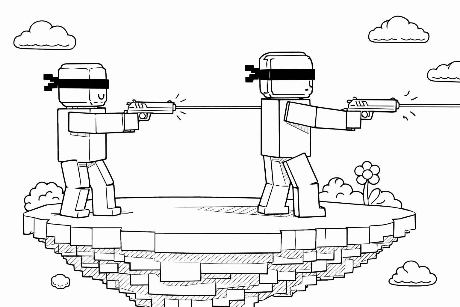 Dibujo para colorear [UPD] Blind Shot Roblox line art