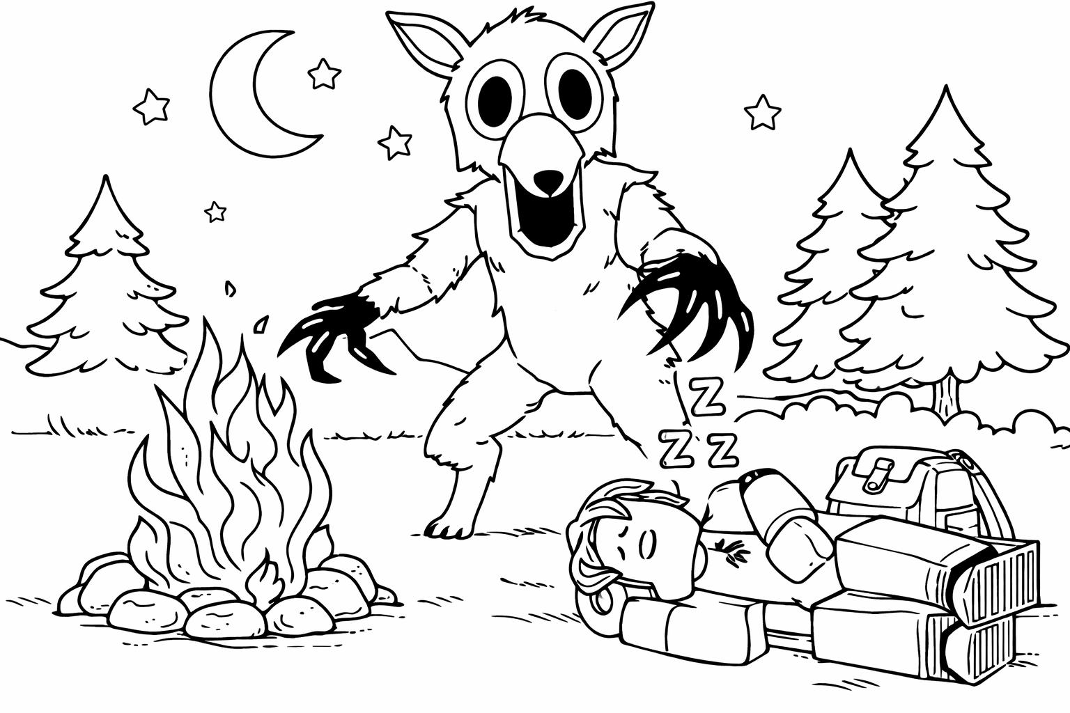 99 Nights in the Forest coloring page line art