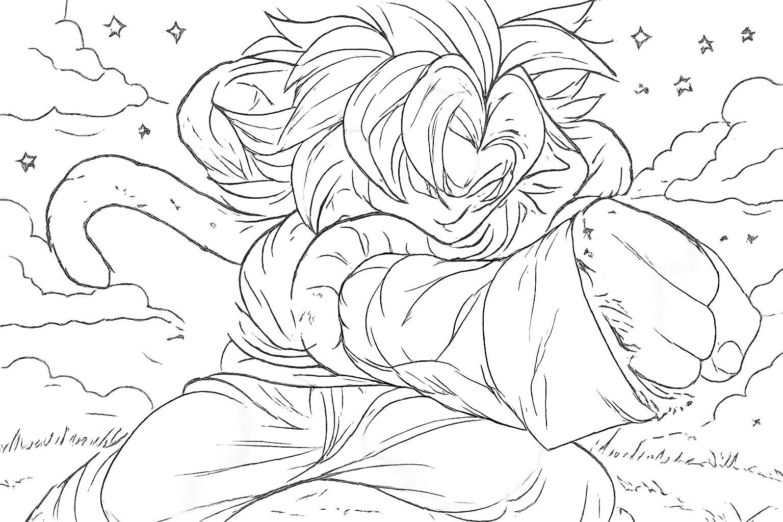 Anime Vanguards Roblox kleurplaat - zwart-wit lijntekening