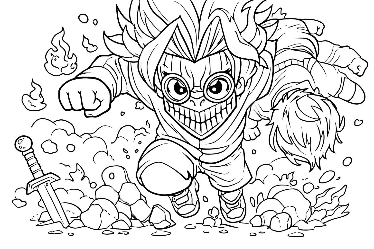 Anime Vanguards Malvorlage Linienzeichnung