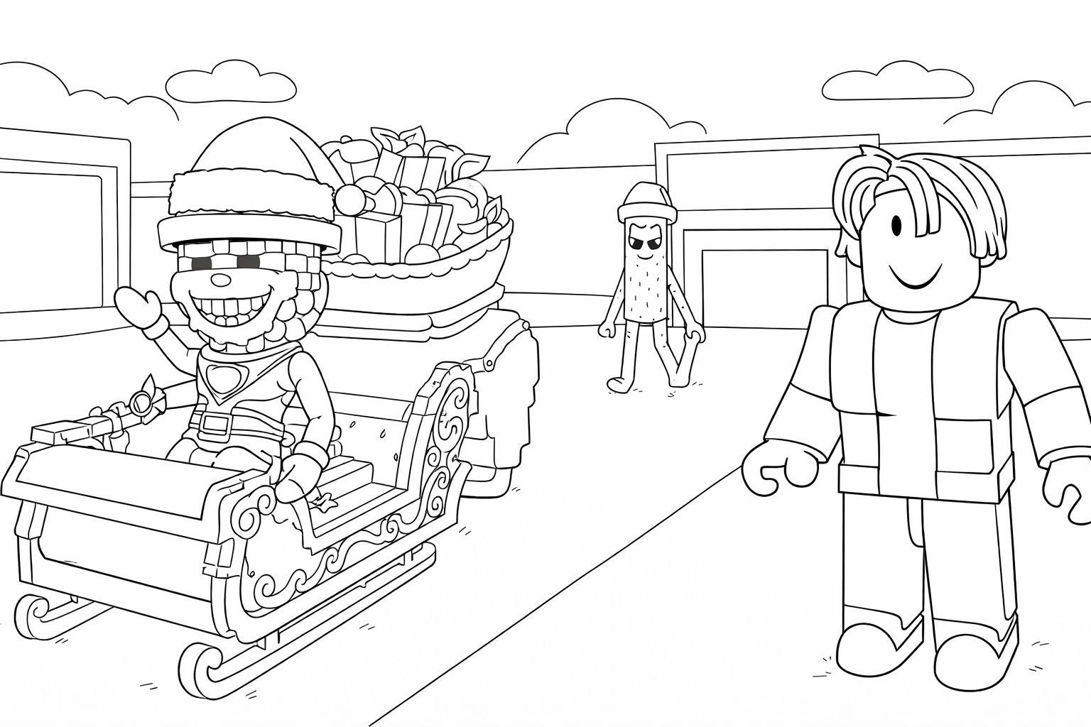 Dibujo para colorear Steal a Brainrot Roblox line art