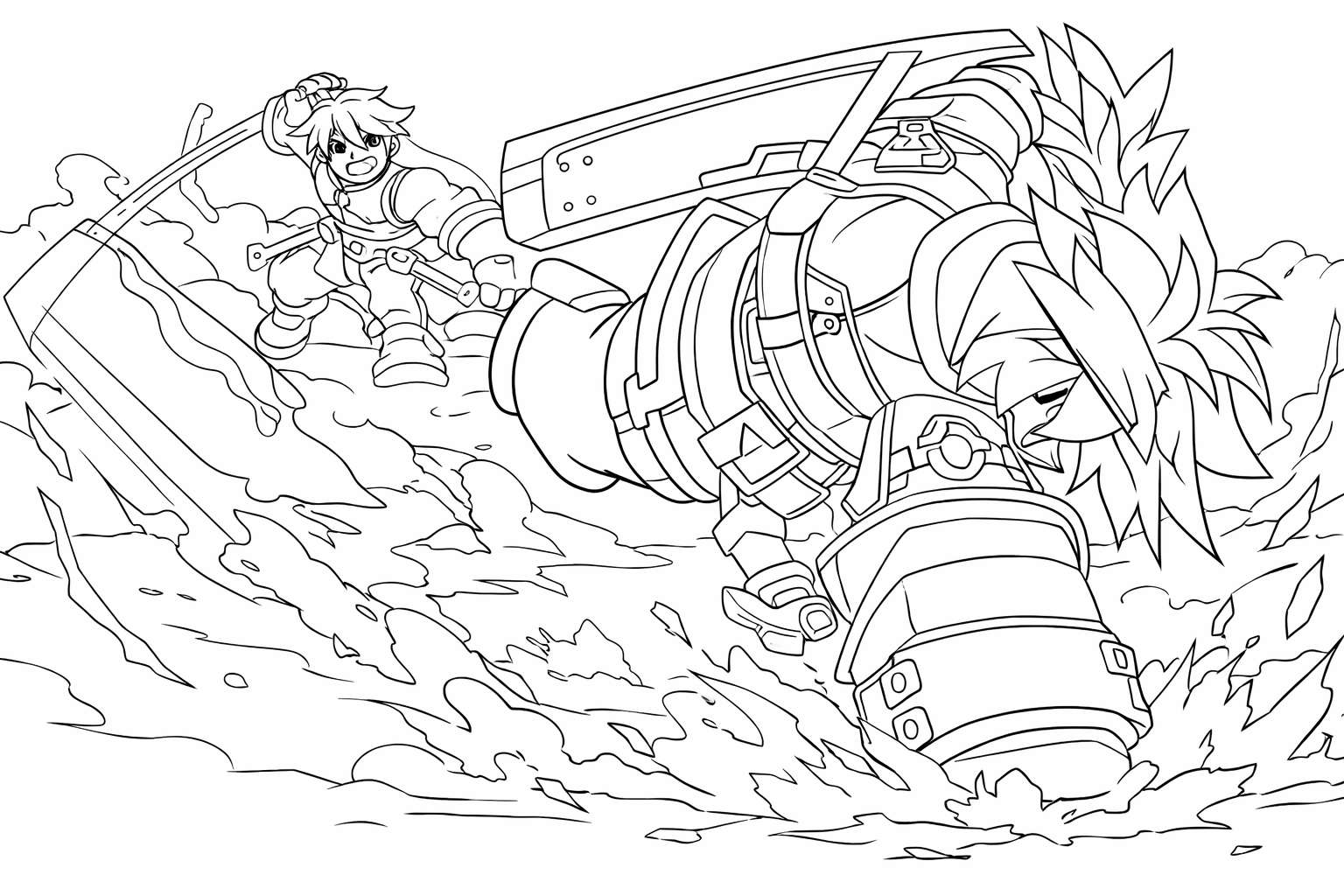 Dibujo para colorear Anime Vanguards Roblox line art