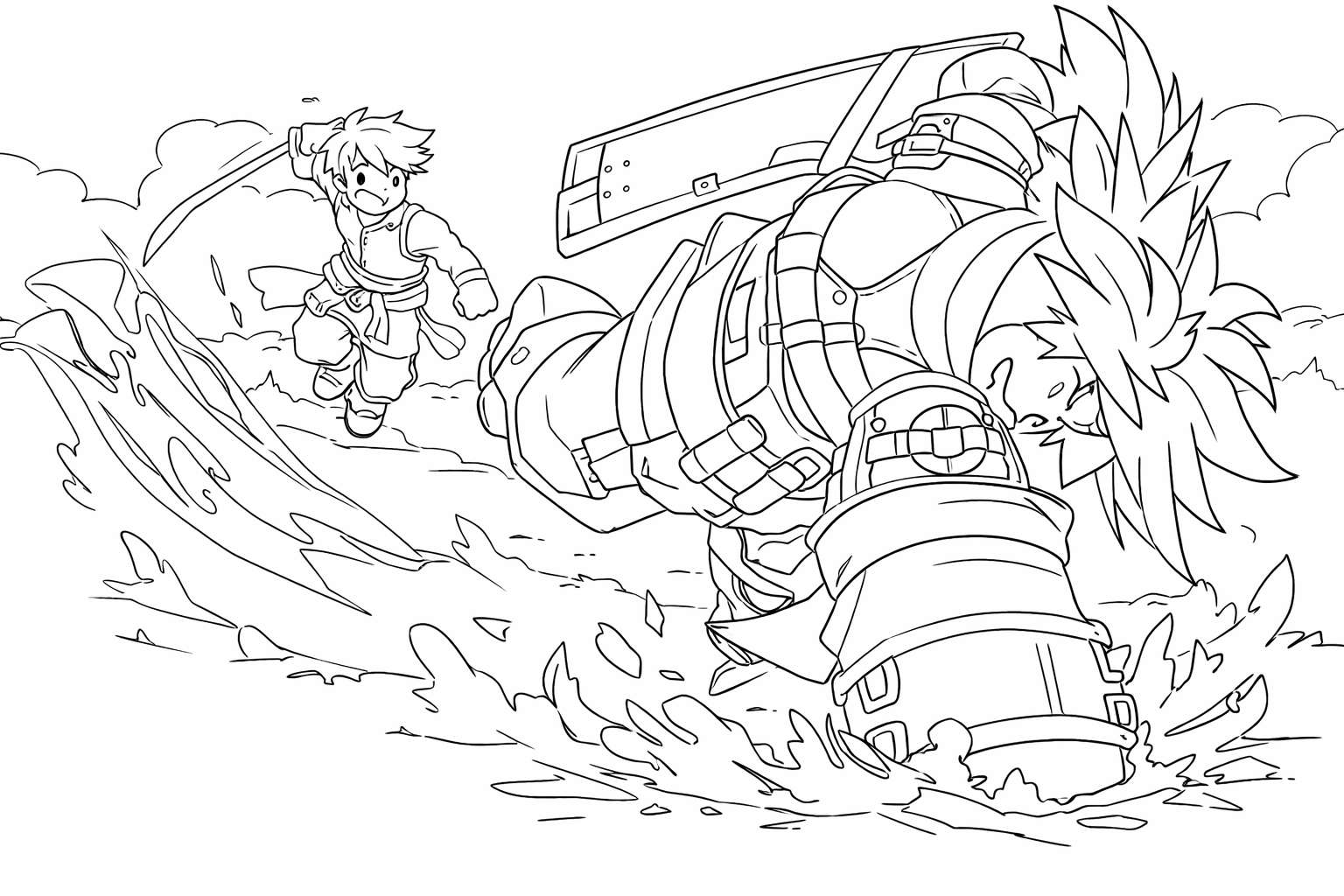 Anime Vanguards Roblox Malvorlage Linienzeichnung