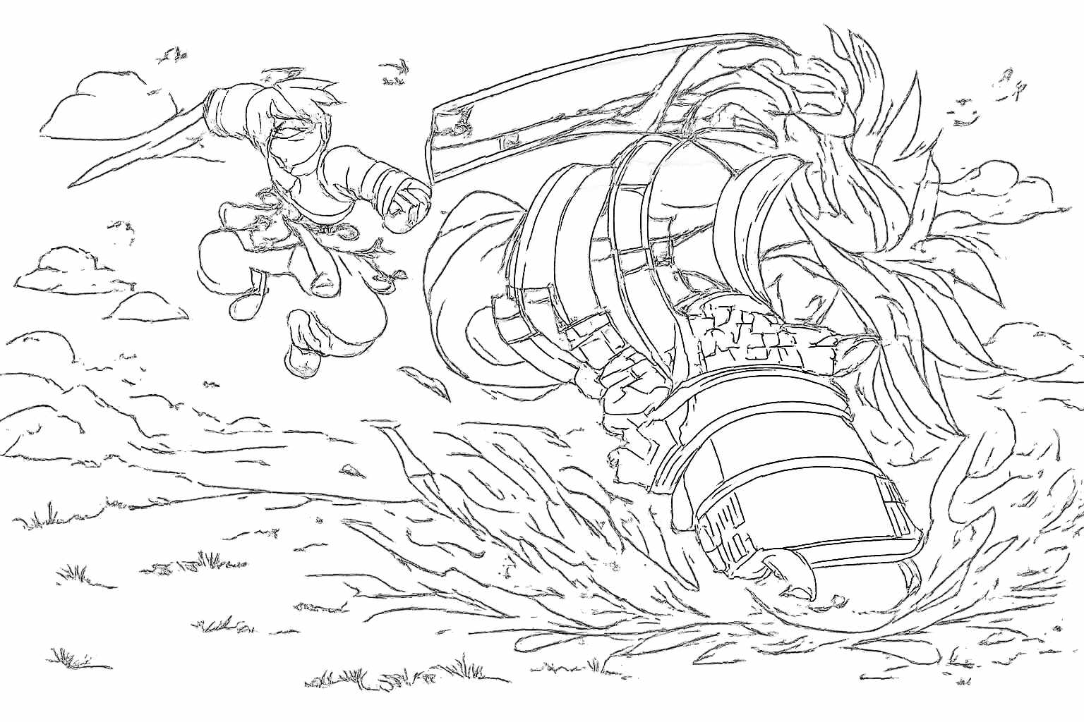 Coloriage Anime Vanguards Roblox dessin au trait