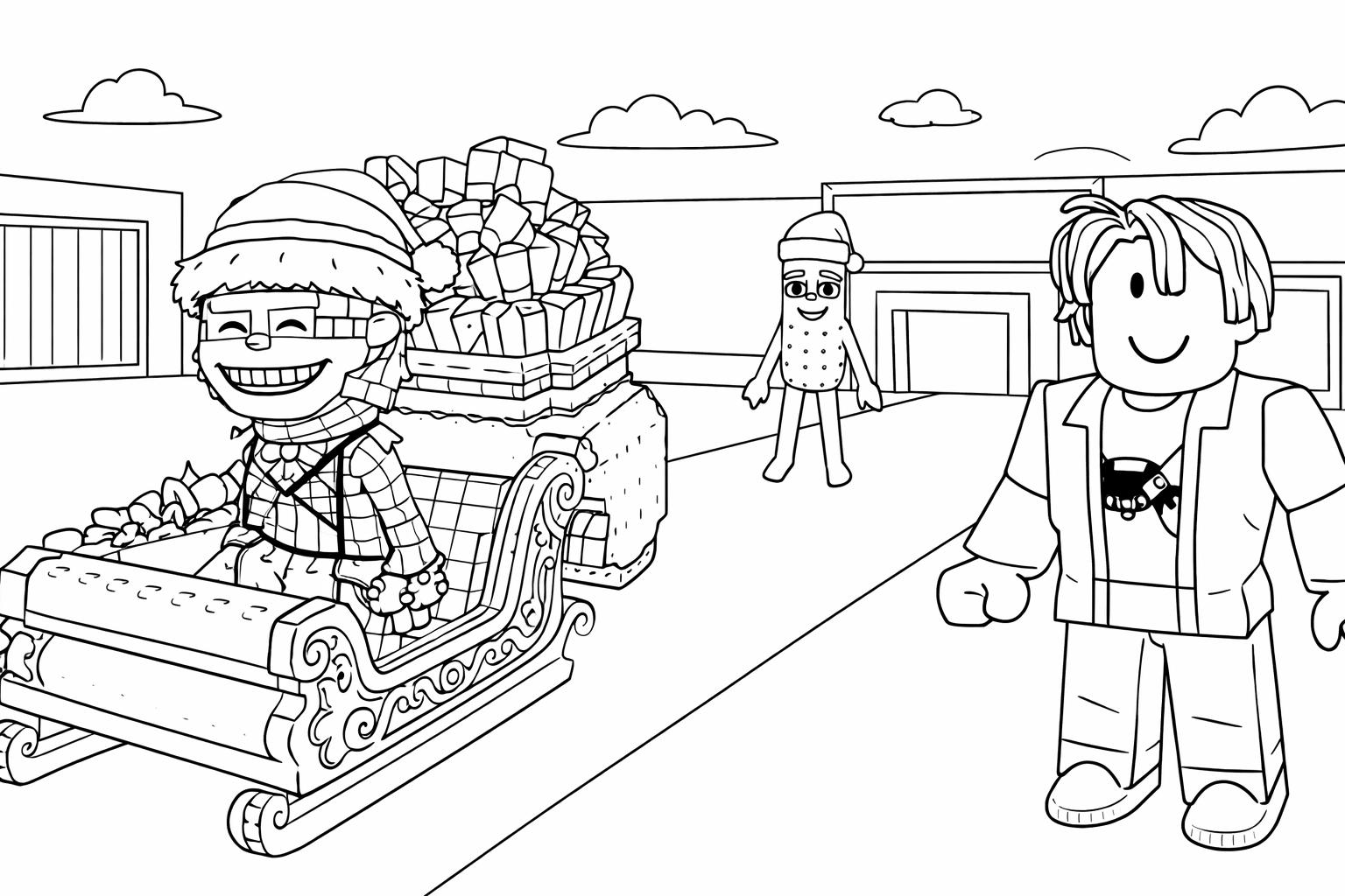 Dibujo para colorear Steal a Brainrot Roblox line art
