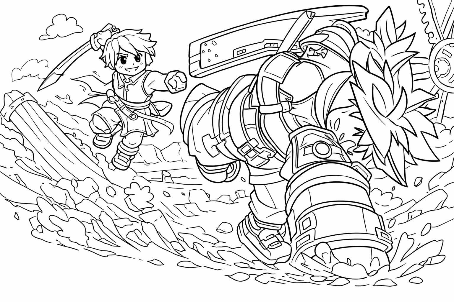 Coloriage Anime Vanguards Roblox dessin au trait