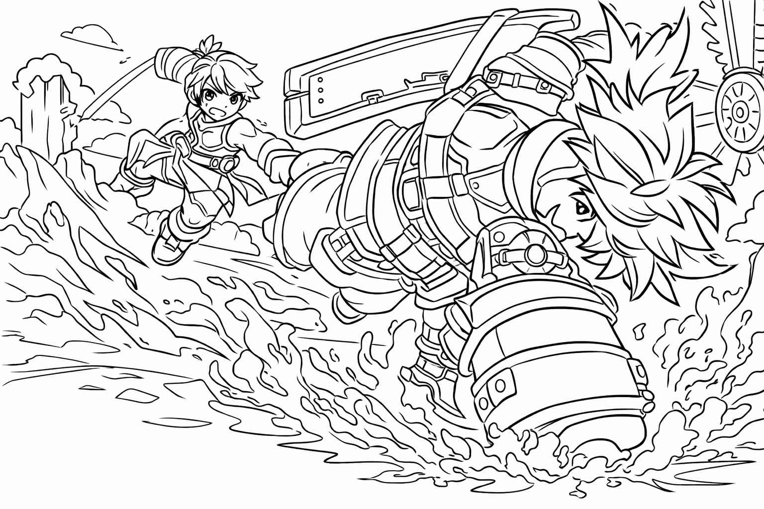 Anime Vanguards Roblox coloring page line art