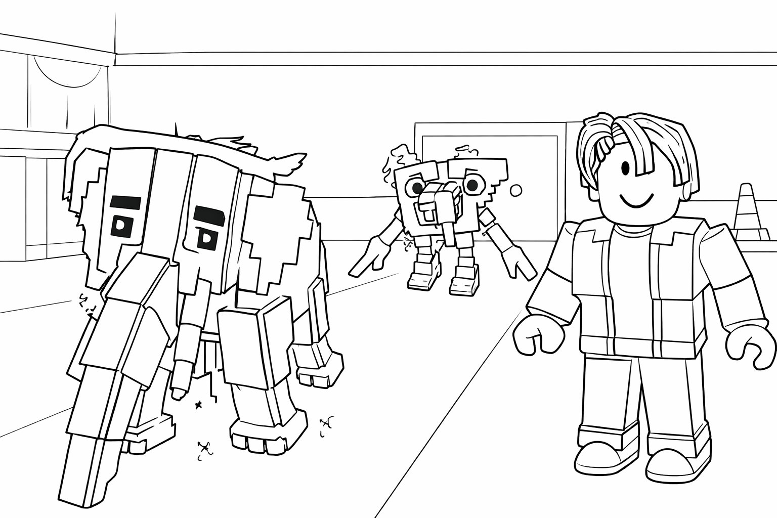Steal a Brainrot Roblox coloring page line art