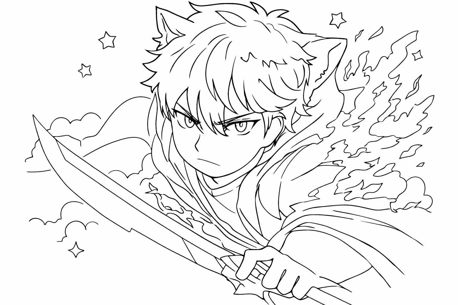 Anime Vanguards coloring page line art