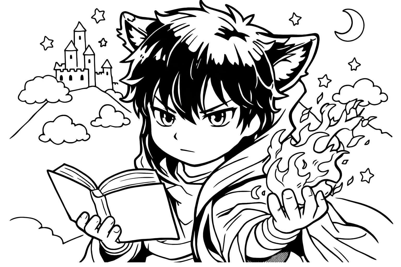 Anime Vanguards Malvorlage Linienzeichnung