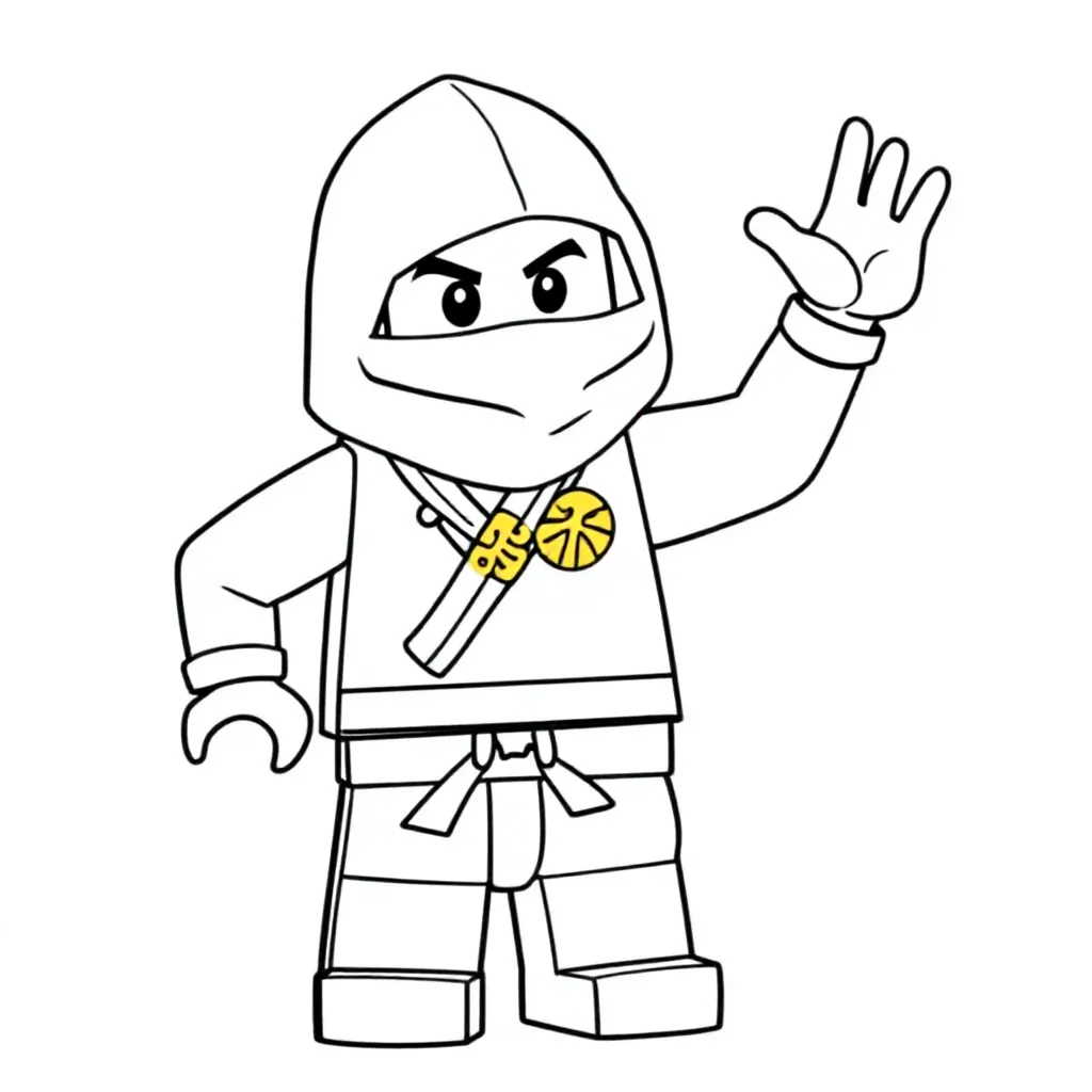 ninjago Cole, Jay, Zane, Kai en Lloyd kleurplaat voor kinderen