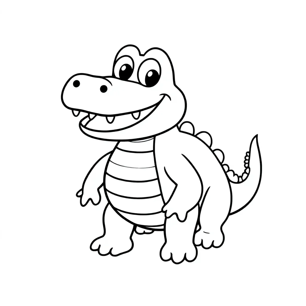 krokodil kleurplaat voor kinderen