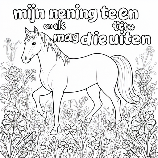 paard kleurplaat voor kinderen