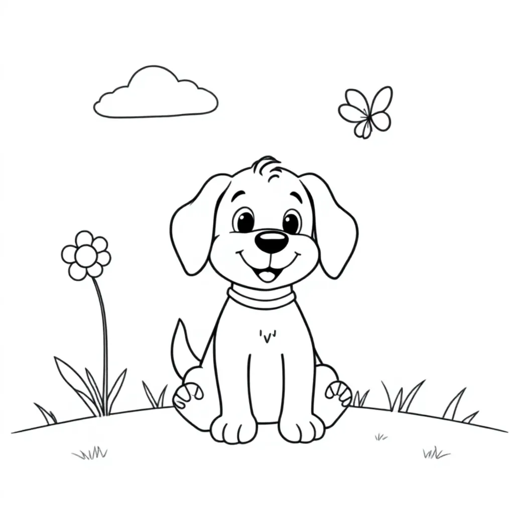 Hond kleurplaat voor kinderen