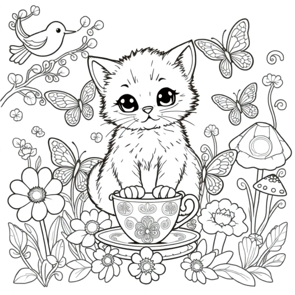 Cute kleurplaat voor kinderen