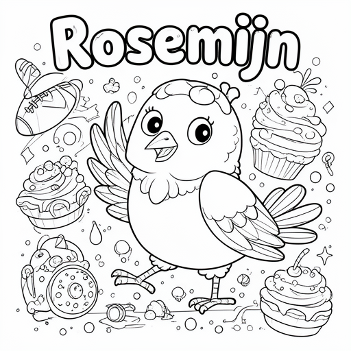 voetbal vogel  vogel vogel cupcake ijs kleurplaat voor kinderen