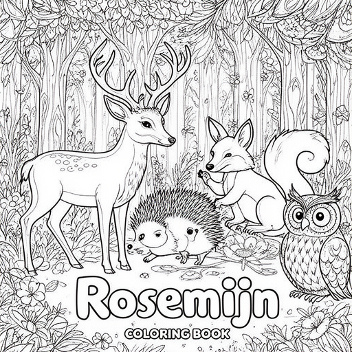 hert eekhoorn egel bos vos uil kleurplaat voor kinderen