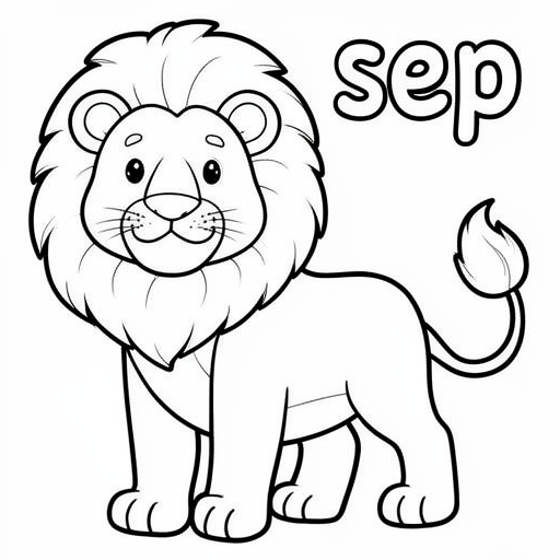 leeuw kleurplaat voor kinderen