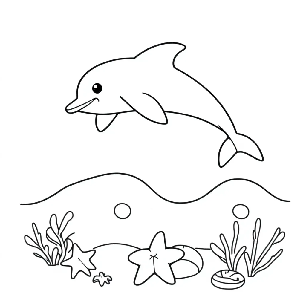 dolfijn kleurplaat voor kinderen