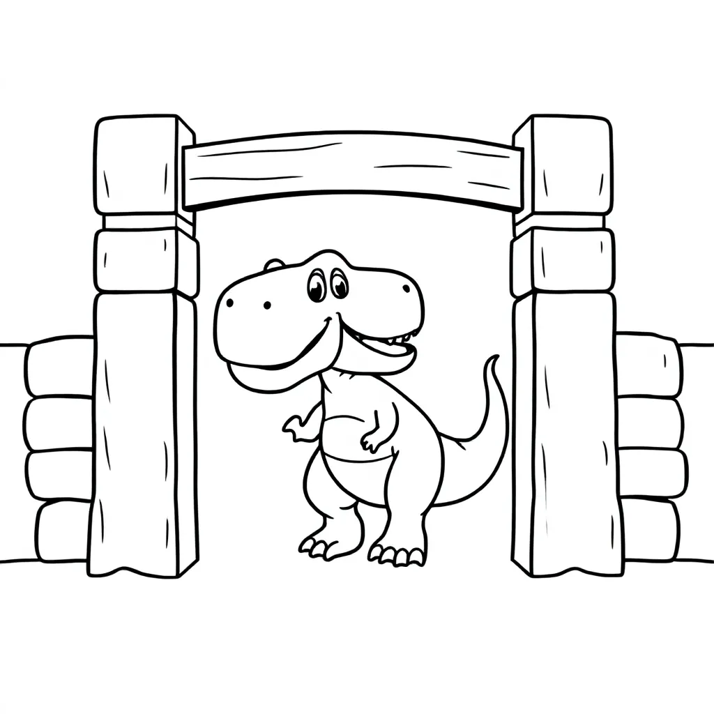 jurassic park Optie illusie kleurplaat voor kinderen