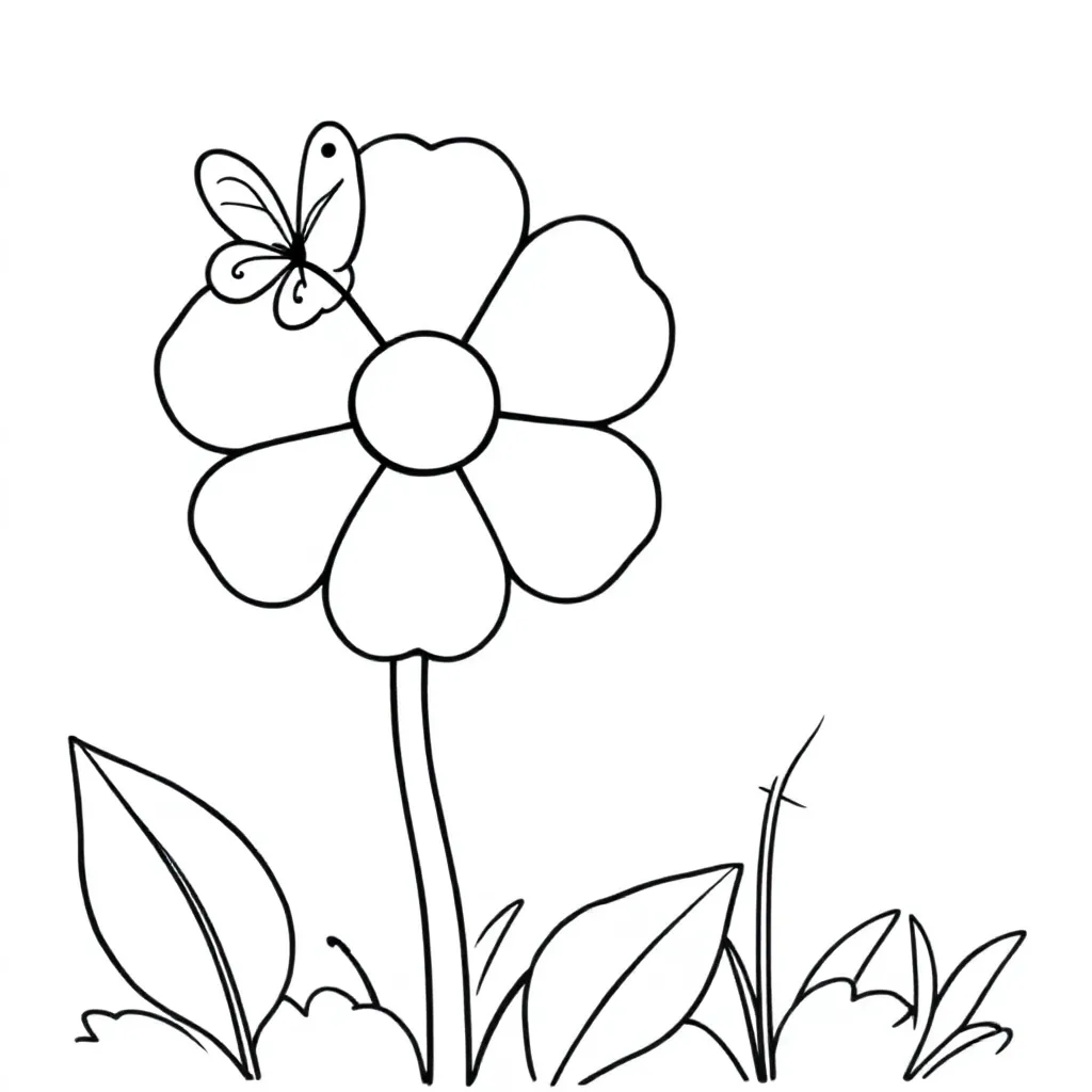 bloementuin kleurplaat voor kinderen