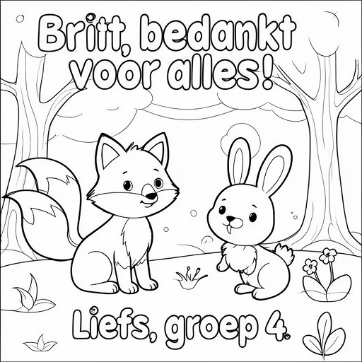 schattig diertje kleurplaat voor kinderen