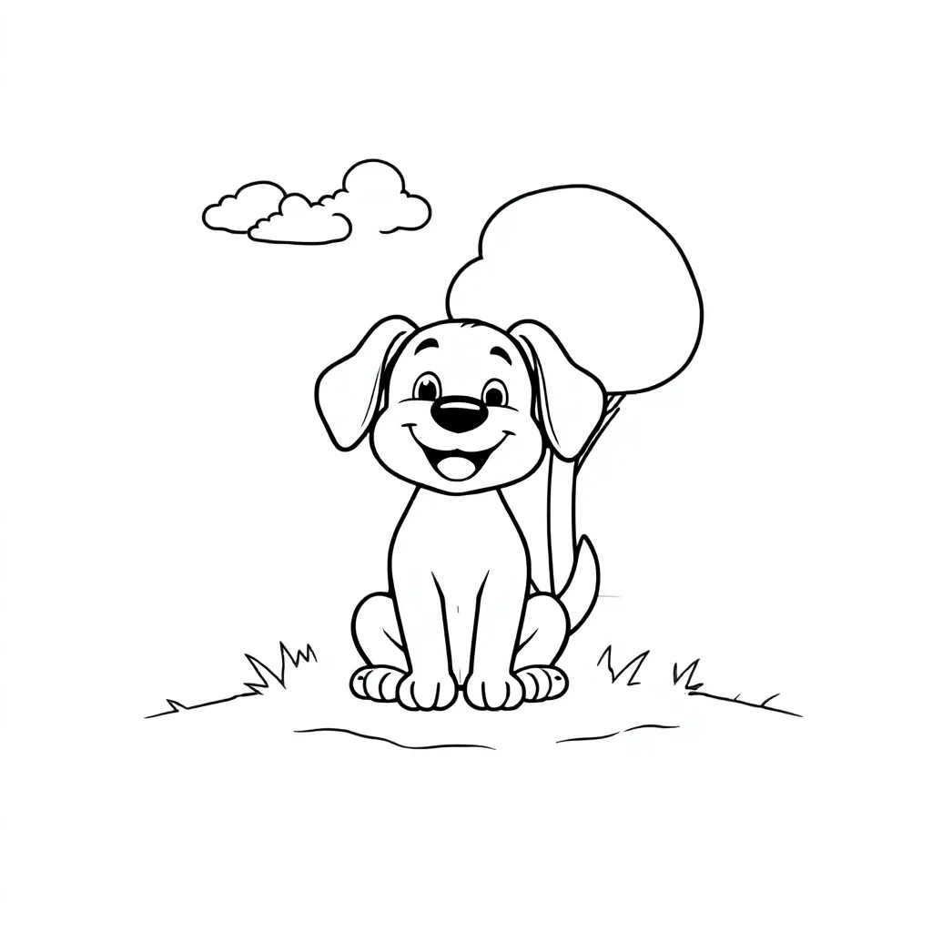 hond kleurplaat voor kinderen