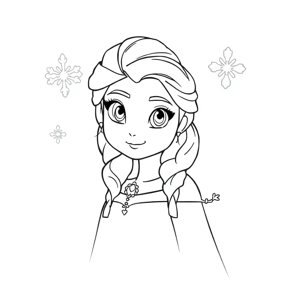 Frozen Anna Elsa Disney Sprookjes Avontuur coloring page for children