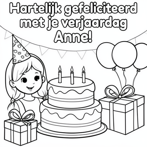 Verjaardag van beste vriendin kleurplaat voor kinderen