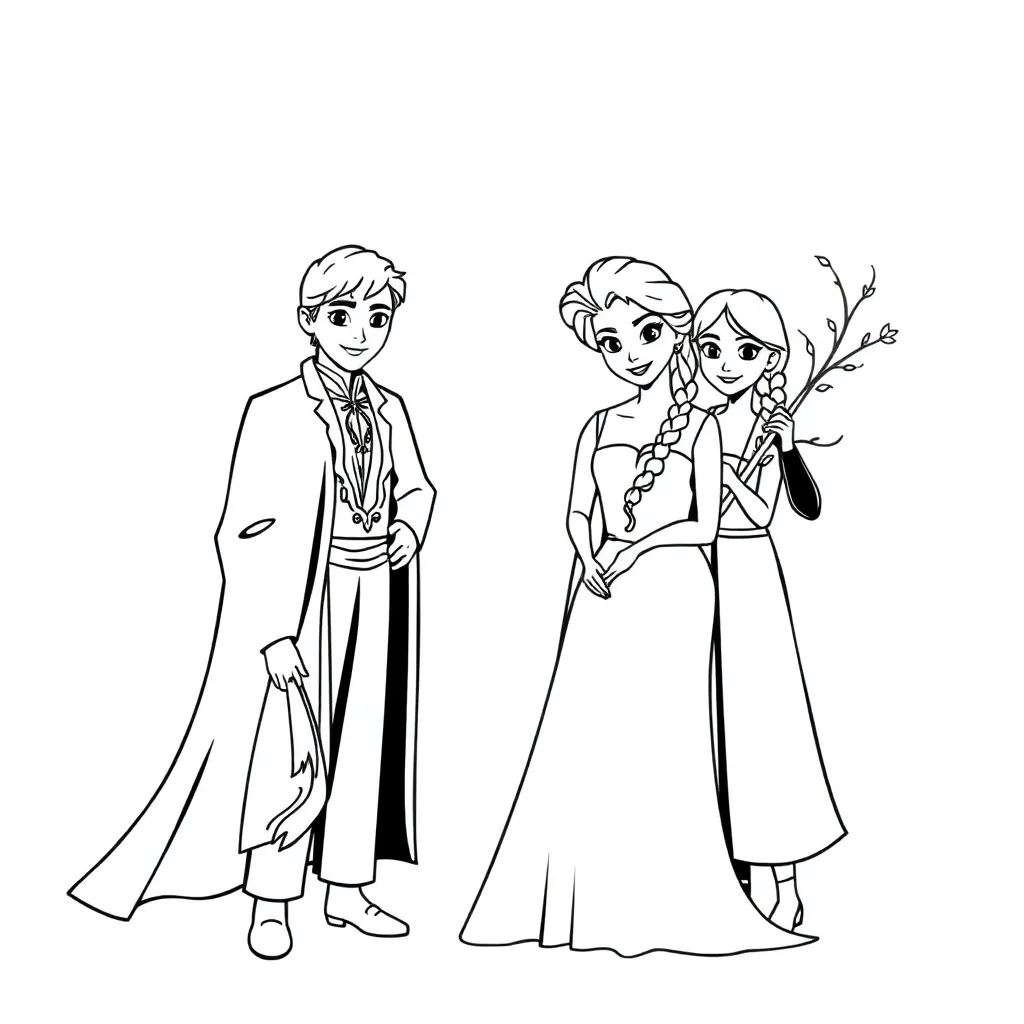 Frozen Anna Elsa Disney Sprookjes Avontuur coloring page for children