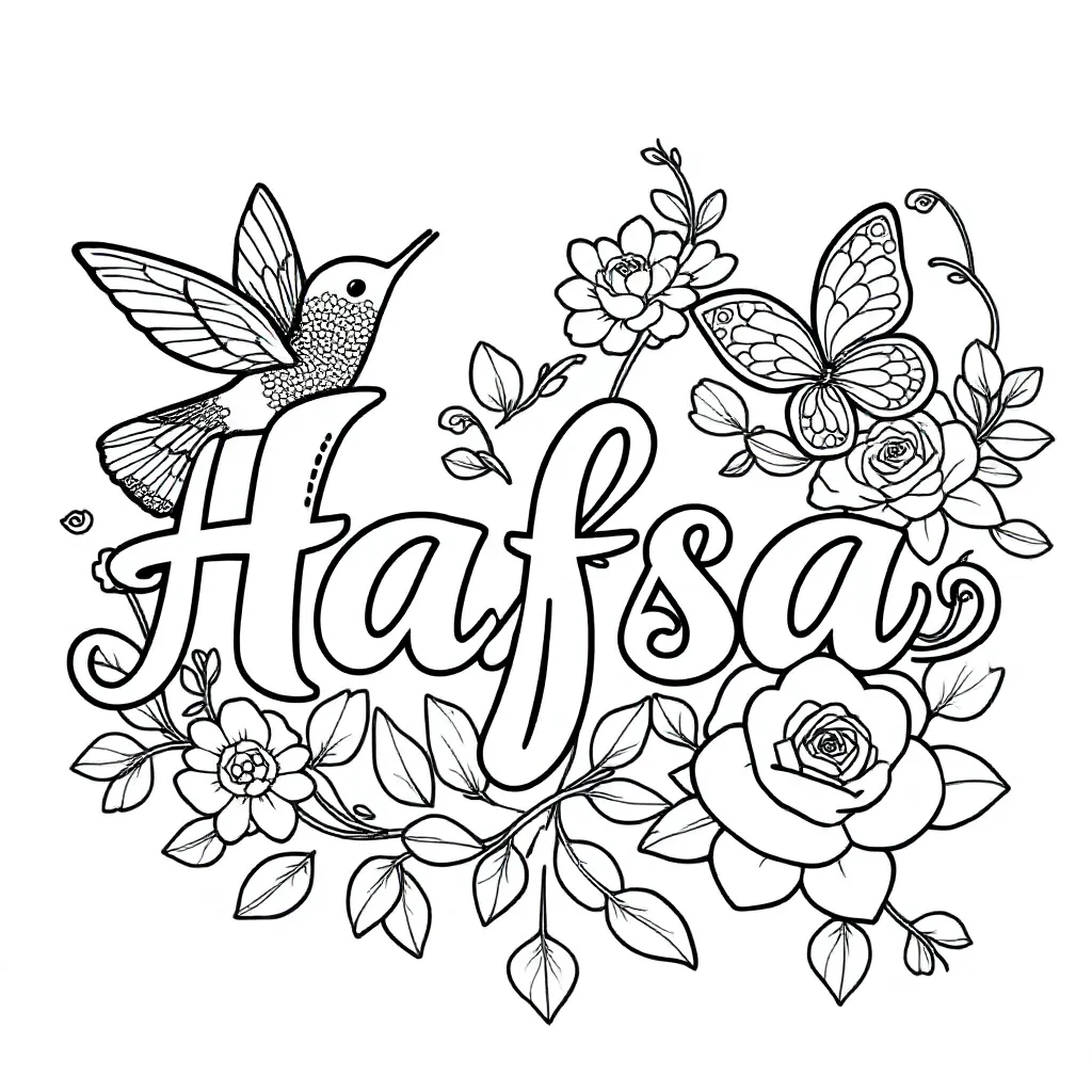 naam hafsa kleurplaat voor kinderen