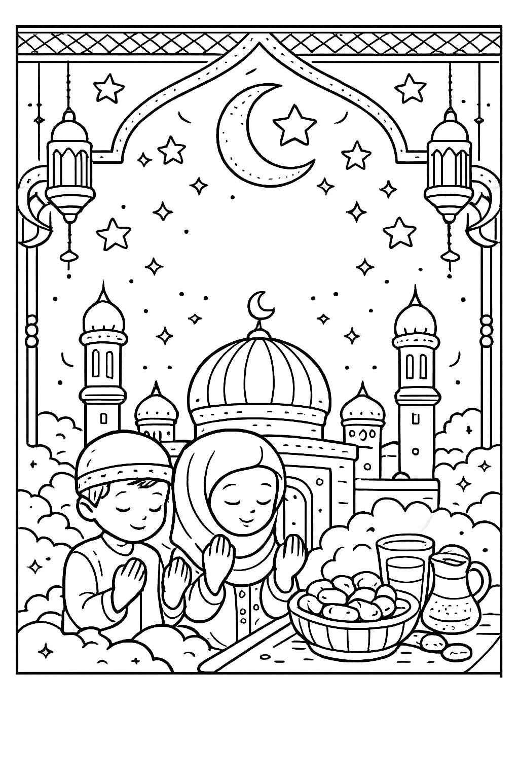 Coloriage Ramadan dessin au trait