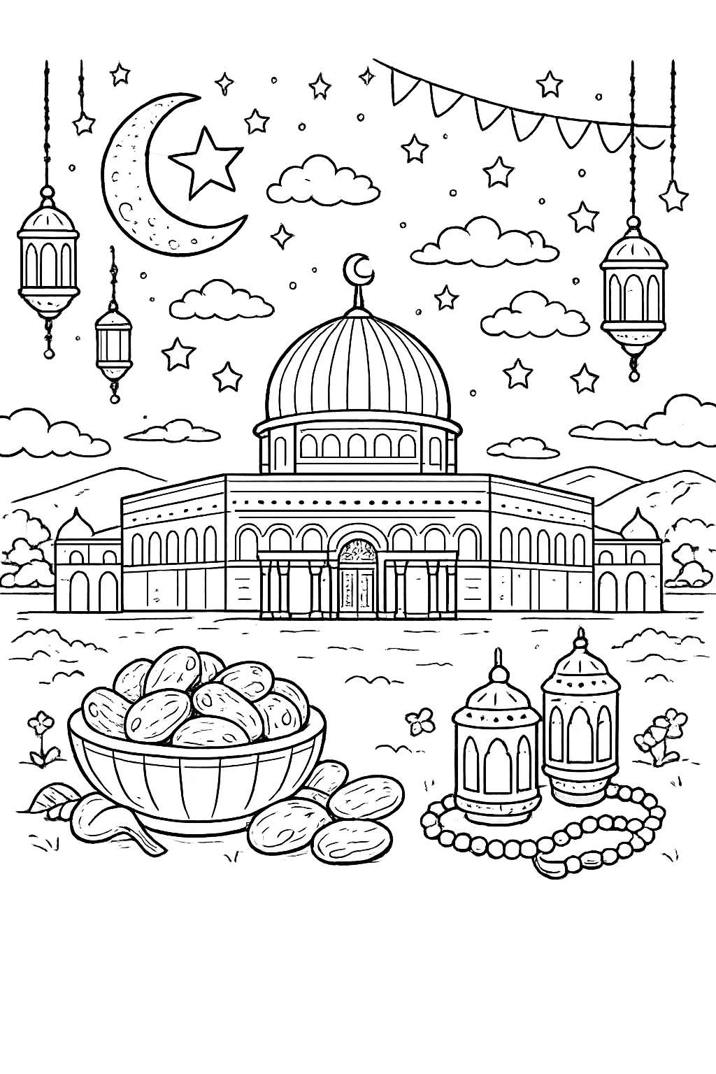 Coloriage Ramadan dessin au trait