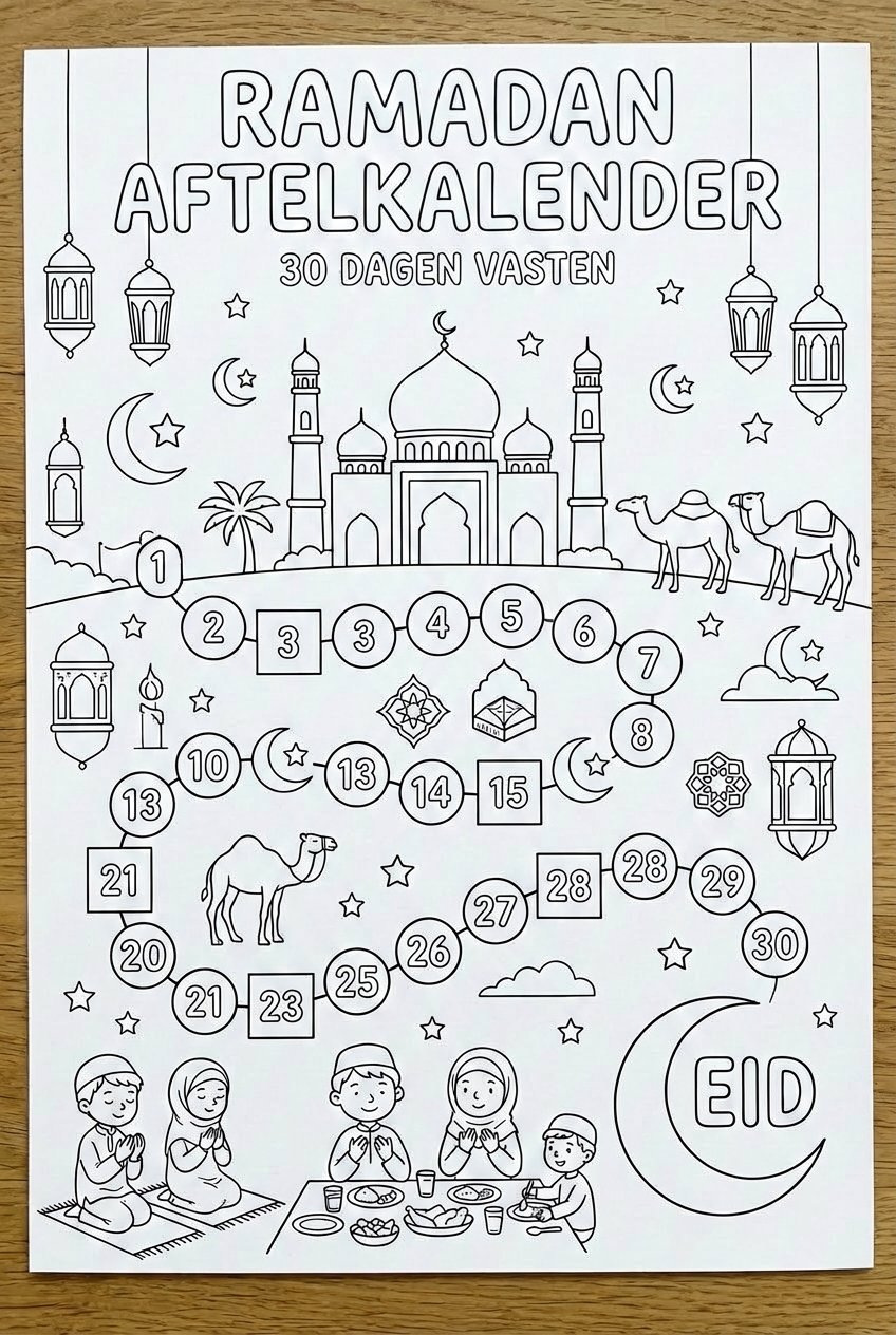 Ramadan Kalander coloring page line art